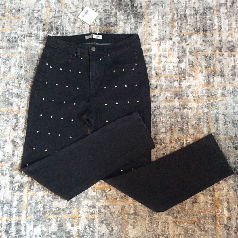 FREE GENERATION LA STUDDED HIGH RISE JEANS! SIZE S